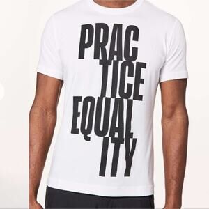 Lululemon White Practice Equality Unisex Tee L